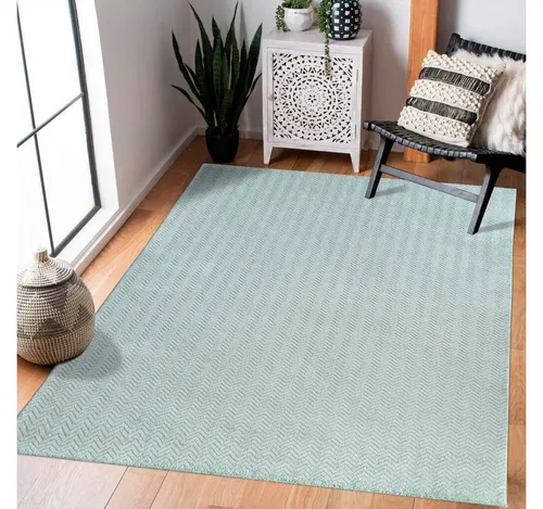carpet city Kurzflor-Teppich Fancy, Grün-Türkis, 240x340 cm - Moderne Teppiche aus 100% Polypropylen, mit 3D-Hochtief-Musterung für einen stilvollen Blickfang. Strapazierfähig, pflegeleicht und geeignet für Fußbodenheizung.