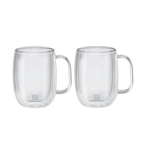 ZWILLING Kaffee Glasset 2-tlg. SORRENTO - Elegante doppelwandige Gläser - Gläser-Set mit doppelwandiger Klarglasgestaltung für stilvollen Genuss. Spülmaschinengeeignet und ideal für 0,35 l Lieblingsgetränke.