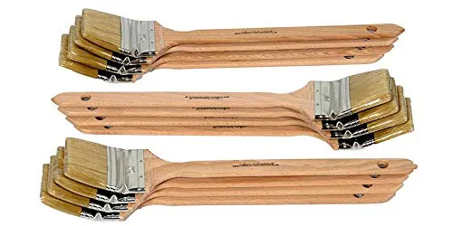 Heizkörperpinsel 70 mm | 12 Stück | Hochwertige Mischborsten - Hochwertiger Heizkörperpinsel mit langem Holzgriff für schwer zugängliche Stellen. Ideal für exakte Farbaufträge und ein schönes Streichbild. Perfekt für den Einsatz in Wohnräumen und beim Malen von Heizkörpern.