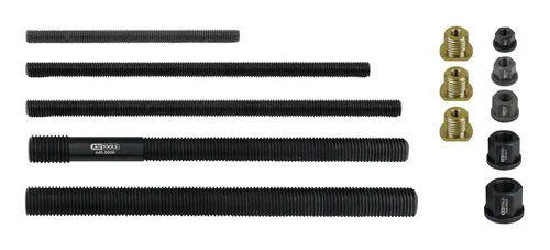 KS Tools Zugstangen-, Kragenmutter-, Adapter-Satz, 13-teilig - Universal einsetzbar, extrem robuste Spindeln für Pkw, Transporter und LKW