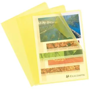Exacompta Sichthüllen 56116E, gelb, A4, genarbt, 0,12 mm, aus PP, 10 Stück