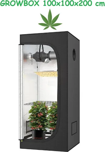 Produktbild JUNG Growzelt Zelt 100x100x200cm Gewächshaus Growbox Grow Tent Grow Mylar Box