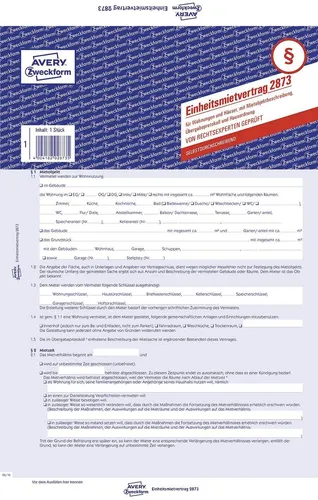 2873 Einheitsmietvertrag