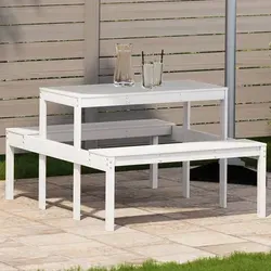 vidaXL Picknicktisch aus Kiefernholz 110x134 cm - Gartenmöbel-Set aus massivem Kiefernholz, robust und wetterfest, ideal für Garten oder Terrasse mit rustikaler Optik und praktischer Latten-Konstruktion.