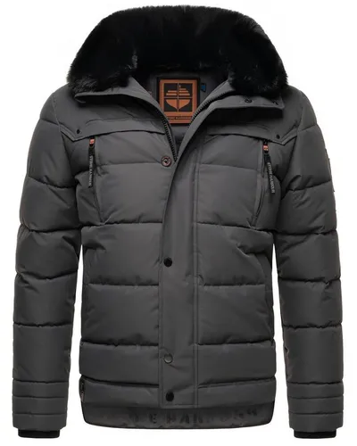 STONE HARBOUR Witas Herren Steppjacke XXXL - Modische Funktionsjacke mit abnehmbarer Kapuze und Kunstfellkragen, wasser- und windabweisend, ideal für kalte Herbst- und Wintertage.