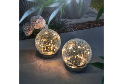 esotec LED Kugelleuchte Solarkugel 2er Set in schwarz von esotec