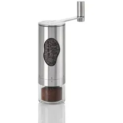 AdHoc MC01 MRS. BEAN - Manuelle Kaffeemühle mit Keramik Mahlwerk - Kaffeemühle mit sechsfachem Mahlgrad von fein bis grob, ideal für 4 Tassen Kaffee. Hochwertiges Edelstahl-Design und einfacher Befüllmechanismus. Perfekt für Kaffeeliebhaber!