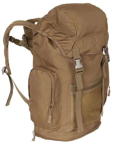 MFH Britischer Rucksack, 30 l (Coyote Tan) - Robuster Rucksack mit 30 l Volumen, ideal für Outdoor-Abenteuer und Reisen, ausgestattet mit atmungsaktiven Polsterungen und vielseitigen Fächern für optimale Organisation.