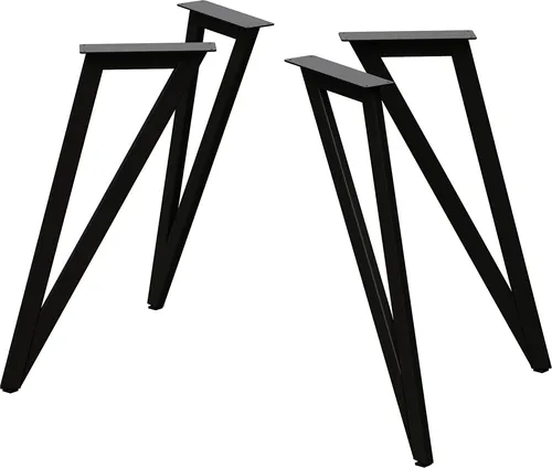 holz4home® Dreieck Tischgestell aus Metall - Set mit 4 Stück - Möbelfüße aus hochwertigem, pulverbeschichtetem Metall, robust und stilvoll für individuelle Tischgestaltungen in Büro und Wohnbereich.