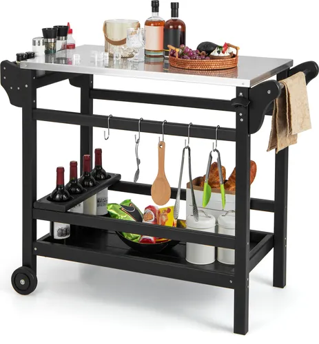 Grillwagen Servierwagen BBQ auf Rollen