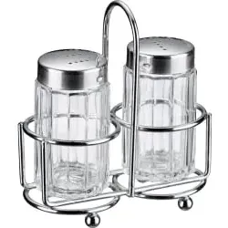 WESTMARK Traditionell Menage Salz und Pfeffer, 3-teilig 63112260 , 1 Set = 2 Streuer inkl. Ständer