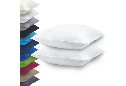 NatureMark Kissenbezüge 2er Pack Mikrofaser Kissenbezug, Weiss)