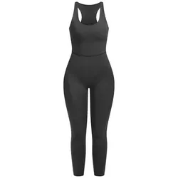 Smilodox Jumpsuit Ilva, ärmelloser Sport Overall in schwarz von Smilodox