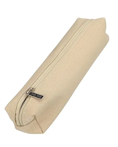 Online Premium-Schlampermäppchen/Pencil Case Retro Beige I Stylisches Schlamperetui für Jungen & Mädchen I Federmäppchen mit praktischem Reißverschluss I 1 Fach I Ideal für Schule, Uni & Büro