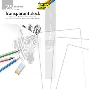 Folia 8000/25 Architektenpapier A4 80g - Transparentpapier in A4, 80 g/m², beschreibbar und ideal für Architektur- und Designprojekte. Enthält 25 Blätter, geleimt und Made in Germany.