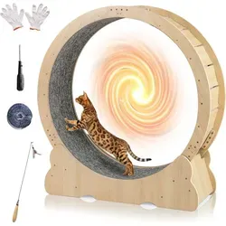 COSTWAY Katzenlaufrad – 101x35x106 cm, Holz, für große Katzen bis 20 kg - Das COSTWAY Katzenlaufrad bietet einen sicheren Raum für Katzen, um sich zu bewegen und aktiv zu bleiben. Mit geräuscharmen Rollen und einem sicheren Verriegelungsmechanismus für ungestörte Ruhezeiten.