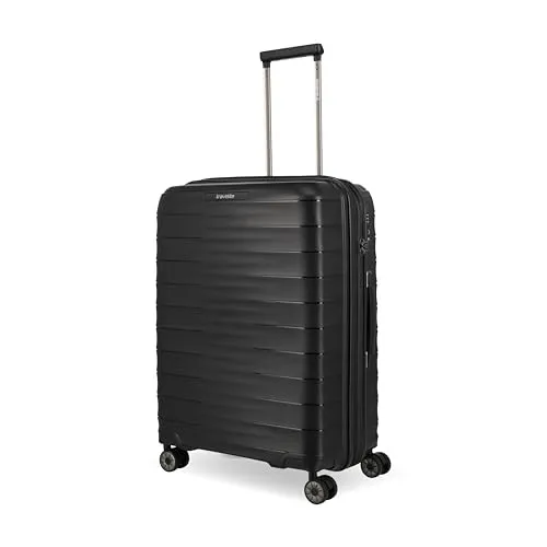travelite Mooby 4 W Trolley M, Schwarz - Koffer für Erwachsene, mit leichtgängigen Rollen und modernem Design für stressfreies Reisen.