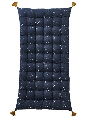 VERTBAUDET Bodenmatratze mit Bommeln, Dunkelblau, TU - Gemütliche Bodenmatratze mit 4 Bommeln für einen stilvollen Look, ideal für Kinderzimmer oder Spielbereiche, sorgt für Komfort beim Spielen und Entspannen.