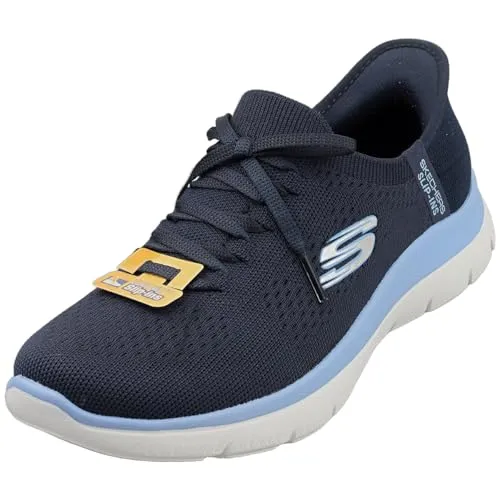 Skechers Damen Sneakers Navy, 38 EU - Damen-Sneaker mit funktionsstrick Obermaterial und leichter, stoßdämpfender Zwischensohle für optimalen Komfort und Flexibilität.