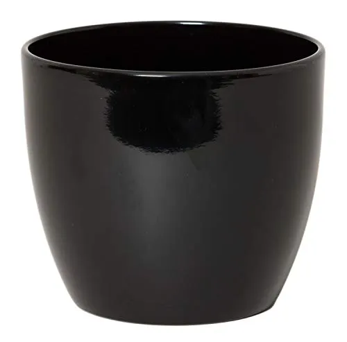 INNA-Glas Blumentopf Keramik Ø32cm schwarz in schwarz von INNA-Glas