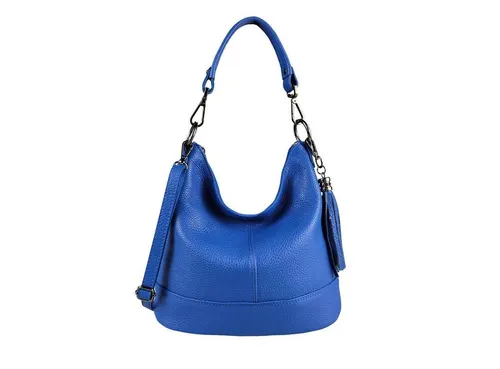 ITALYSHOP24 Schultertasche Made in Italy Damen Leder Tasche Shopper Umhängetasche Crossbody Bag, 5* LEICHT SICHER SMART MODERN & EDEL CITY HOBO BAG unterm Arm tragbar