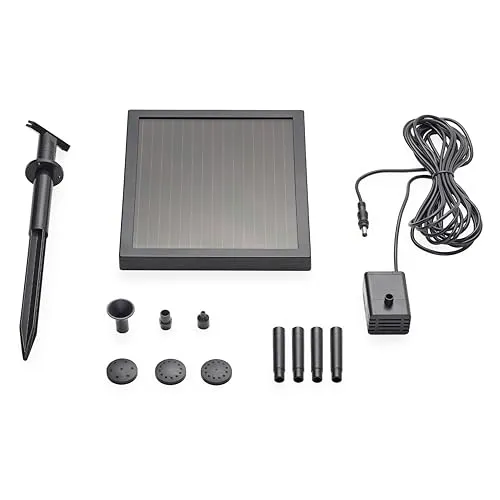 Pontec 40277 PondoSolar 150 - Solarstromsystem mit 150 l/h Wasserspielpumpe, ideal für kreative Fontänen im Garten, inklusive 4 Düsenaufsätzen und 2 Jahre Garantie