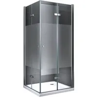 Duschkabine Quadrat Teilsatiniert 80 x 190 cm – Elegante Pendeltüren