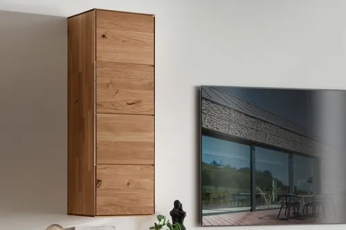 Main Möbel Hängeschrank 'Prag' 40x123cm aus Wildeiche - Hängeschrank in Wildeiche geölt, ideal für stilvolle Aufbewahrung und platzsparende Lösungen in Ihrem Zuhause.