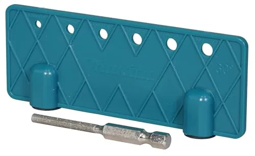 Makita Feilenbit 4 mm + Winkelplatte - Sonstiges Kettensägenzubehör, ideal für präzises Feilen von Sägeketten mit 25° oder 30° Winkel und einfacher Einsatz in Akkuschraubern.