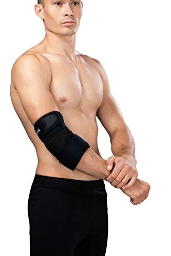 LOREY Ellenbogenbandage, Golfarmbandage aus Neopren mit zwei Klettverschlüssen (XXL)