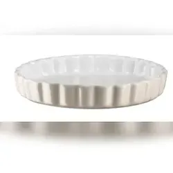 MÄSER Serie Kitchen Time Tarteform in Grau - Bräter aus dickwandigem Steinzeug im schönen Retro-Design, kratz- und schnittfest sowie mikrowellen- und spülmaschinengeeignet.