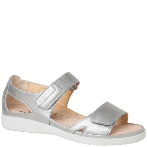 Ganter Komfort Sandalen Damen 31373539393434 Silber 38 EU - Wanderschuhe für Damen, luftige und bequeme Sandalen mit Klettverschluss, ideal für warme Tage und stilvoll für jeden Anlass.