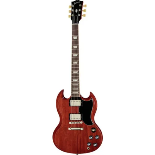 Gibson SG ´61 Standard VC B-Stock - Vintage Cherry E-Gitarre - E-Gitarre mit Mahagoni Korpus und Slim Taper Halsprofil, ideal für Rock und Blues, inkl. Koffer, Versandrückläufer mit Garantie und leichten Gebrauchsspuren.