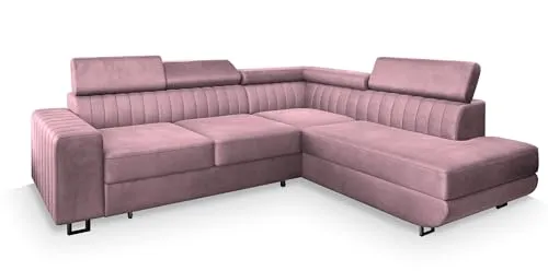 Masseno Ecksofa NOLA R-S mit Schlaffunktion in lila von Masseno