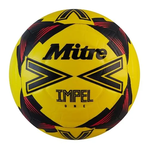 Mitre Impel One Level Trainingsfußball, Fluo Gelb/Schwarz/Rot, Größe 3