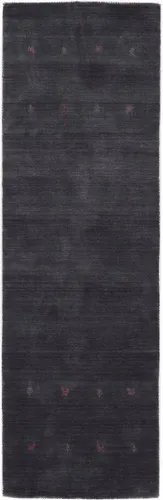 carpetfine Wollteppich Gabbeh Uni Läufer Grau 75x200 cm - Läufer aus 100% Wolle, langlebig und pflegeleicht, ideal für Wohn- und Schlafzimmer sowie Fußbodenheizung geeignet.
