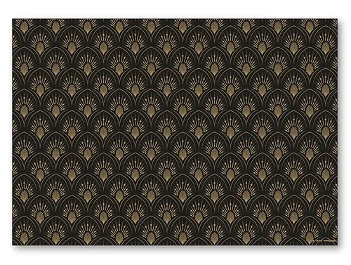 AVA Platzset, Tischsets aus Papier 43x30cm Ornament Muster 50 Stück Schwarz / Gold