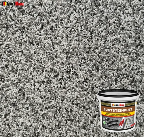 Mosaikputz Buntsteinputz BP 20 (grau, weiss, schwarz) 5 kg Fertigputz Sockelputz