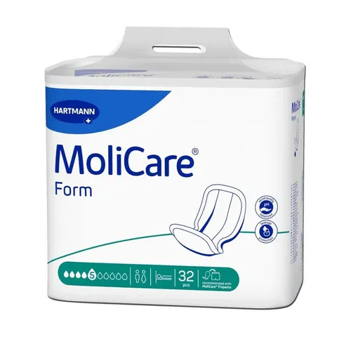 Hartmann MoliCare® Form Vorlage, 5 Tropfen - 32 Stück - Inkontinenzslips für Harn- und Stuhlinkontinenz, optimaler Sitz und einfacher Wechsel, ideal für aktive und bettlägerige Personen, mit zuverlässigem Auslaufschutz.