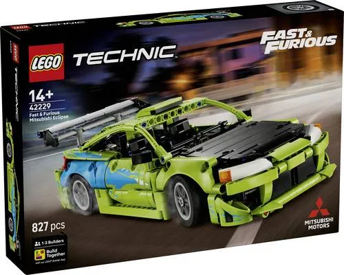 LEGO® Technic - 42229 Fast and Furious Mitsubishi Eclipse Auto - Vollständiges LEGO Technic Set mit 827 Teilen. Erlebe den Nervenkitzel des Fast and Furious Mitsubishi Eclipse. Perfekt für kreative Konstrukteure ab 14 Jahren.