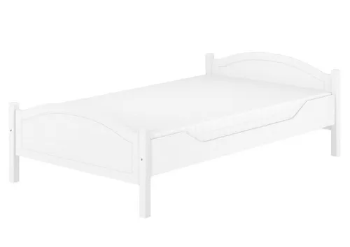 ERST-HOLZ Bett Einzelbett für Jugendliche oder Erwachsene Kiefer weiß, Kieferwaschweiß