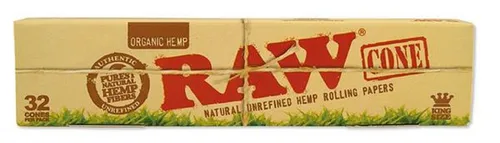 RAW Organic King Size Hülsen  Cones konische Zigaretten vorgerollt Rolling 32