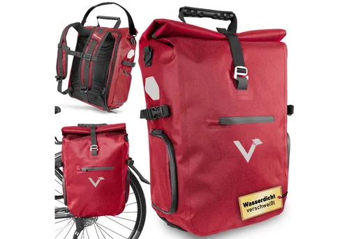 Valkental ValkPro 3in 1 Gepäckträgertasche Rucksack rot in rot von Valkental