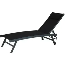 Gardissimo ELLI Alu-Sonnenliege mit Rollen - Gartenliege mit Alu-Gestell und praktischen Rollen, mehrfach verstellbarer Lehne für optimalen Komfort beim Sonnenbaden – ideal für Garten und Camping.