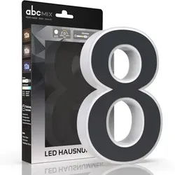 abcMIX LED Hausnummer 8, personalisierbar und dimmbar