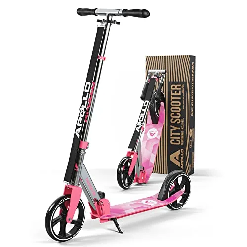 Apollo Cityroller City Scooter - Phantom Pro - Klappbarer City Roller für Kinder und Erwachsene, höhenverstellbar und extra große rutschfeste Trittfläche für sicheren Fahrspaß. Ideal für Fortbewegung und Koordinationstraining.