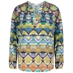 CARTOON Schlupfbluse Damen mit Muster in Grün/Blau, Gr. 40 von Cartoon