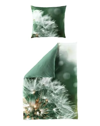 JACK by Bierbaum Mako Satin Bettwäsche 135x200cm in oliv von JACK