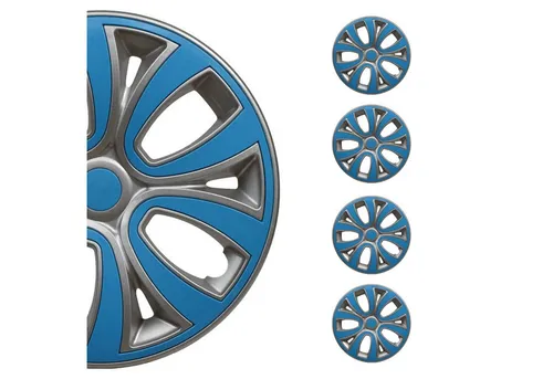 OMAC Radkappen 16 Zoll Grau & Blau – 4er Set - Verleihen Sie Ihrem Fahrzeug mit den OMAC Radkappen einen neuen Look. Diese leichten, waschstraßenfesten Kappen sind einfach zu montieren und bieten einen stilvollen Schutz für Ihre Räder.
