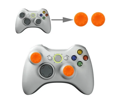 wortek Thumb Grips Controller Aufsätze, 2er Set Gaming-Controller (2er Set, genoppte Silikonkappen Grip Cap Joystick Schutz Aufsatz Silikon Kappen)